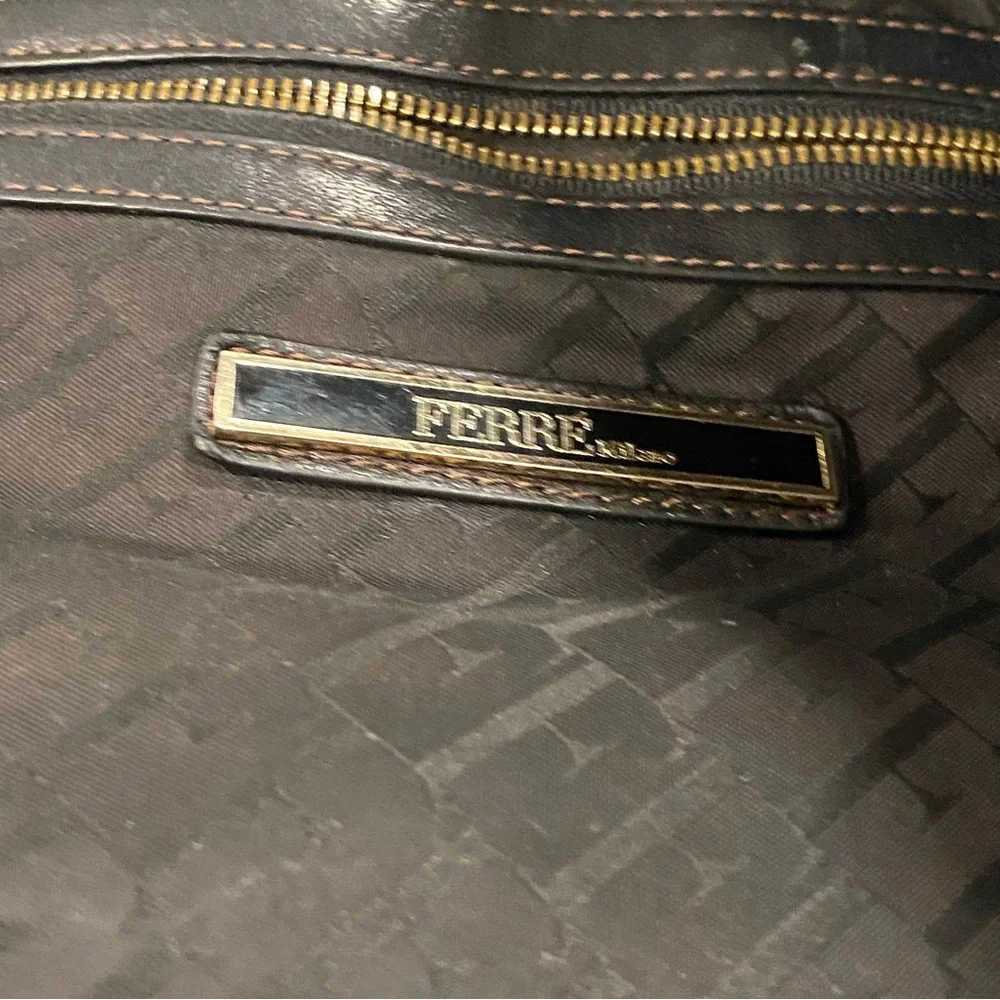 Ferre Milano 100% Genuine Black Cow Leather Hobo Bag - Like New Condition